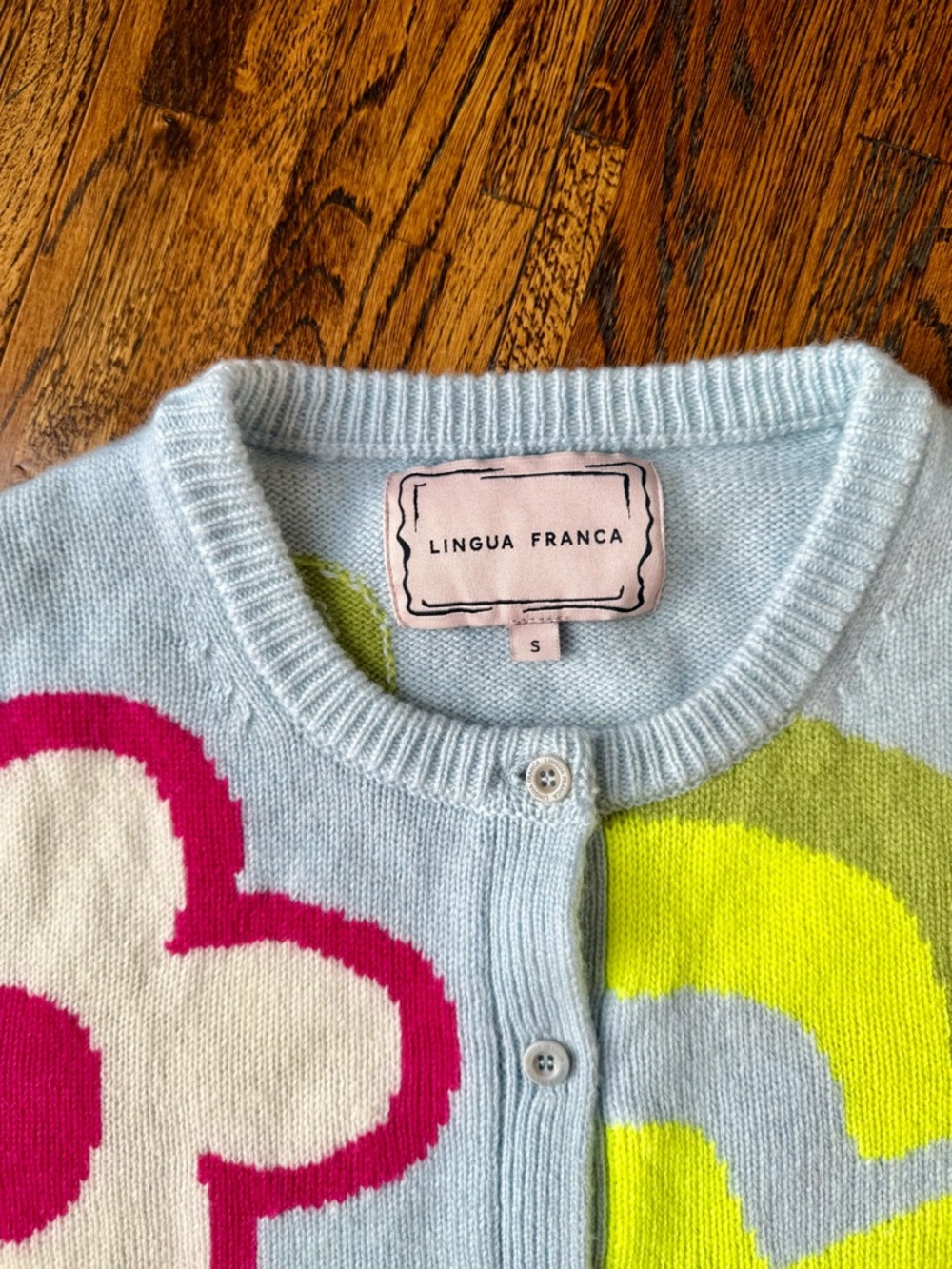 Lingua Franca light blue cardigan - Picture 2 of 4
